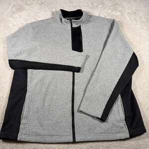 Izod Mens Advantage Performance Full Zip Long Sleeve Jacket XXL Gray Mock Neck